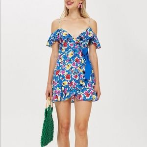 TopShop Strappy Floral Mini Wrap Dress